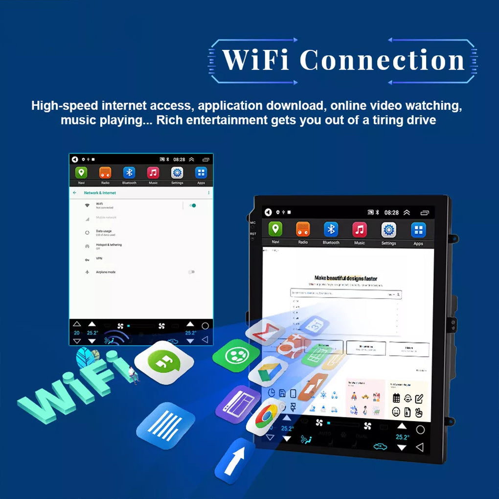 Suitable for classic Cruze vertical screen navigator 9.7 inch cruze Android 14 smart car display all-in-one car radio