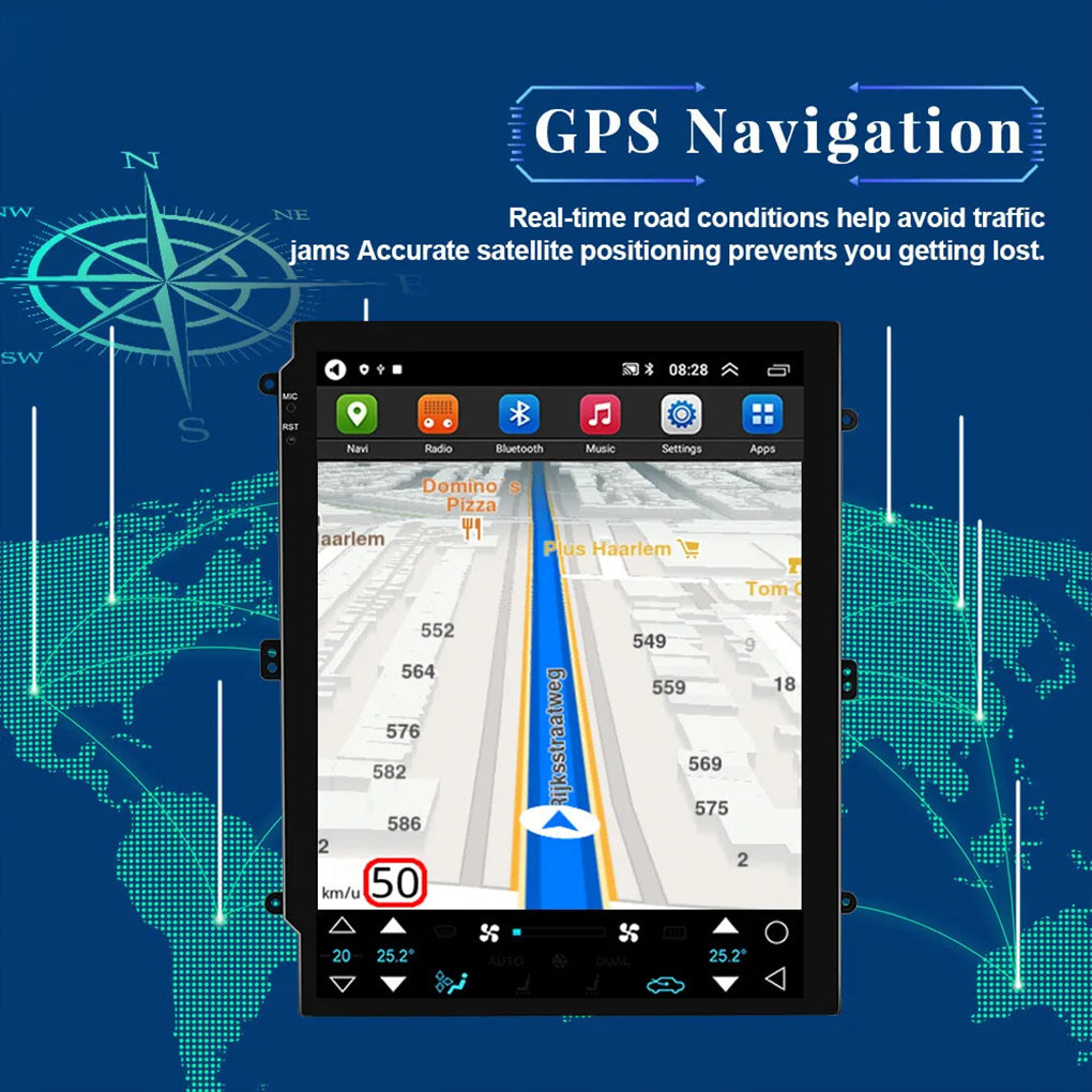 Suitable for classic Cruze vertical screen navigator 9.7 inch cruze Android 14 smart car display all-in-one car radio