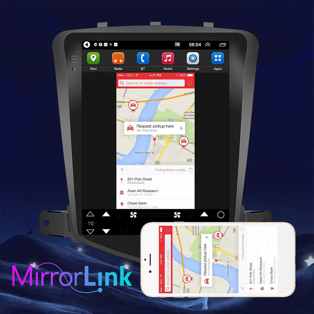 Suitable for classic Cruze vertical screen navigator 9.7 inch cruze Android 14 smart car display all-in-one car radio