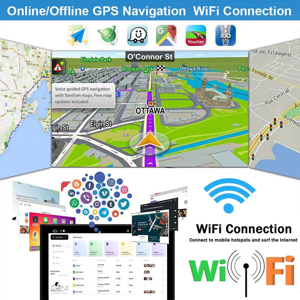 Car Stereo GPS Radio for Dodge Ram 1500 2500 3500 2013-2018 Android 14 Carplay