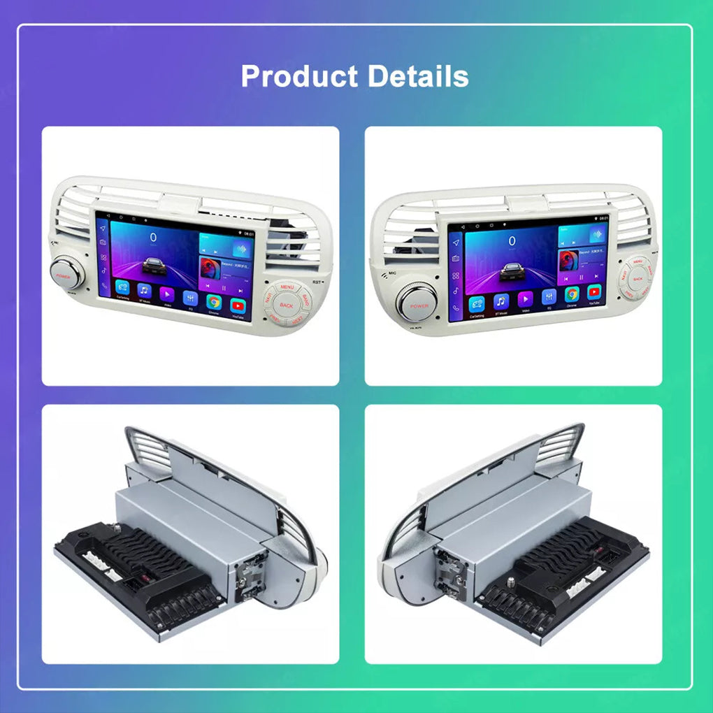 Applicable to 10~15 Fiat 500 car central control carplay HD reversing image car GPS navigation car car radio