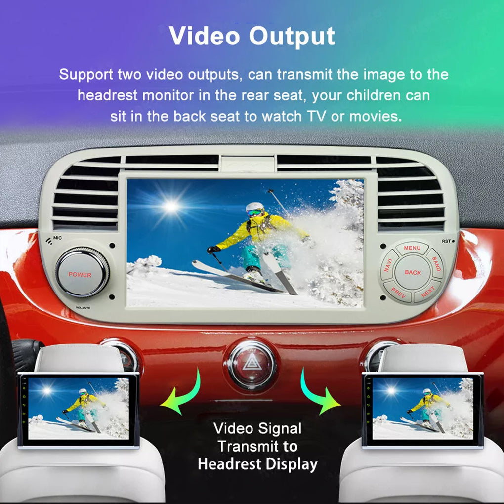 Applicable to 10~15 Fiat 500 car central control carplay HD reversing image car GPS navigation car car radio