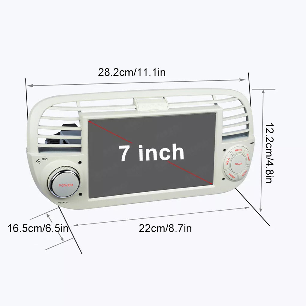 Applicable to 10~15 Fiat 500 car central control carplay HD reversing image car GPS navigation car car radio