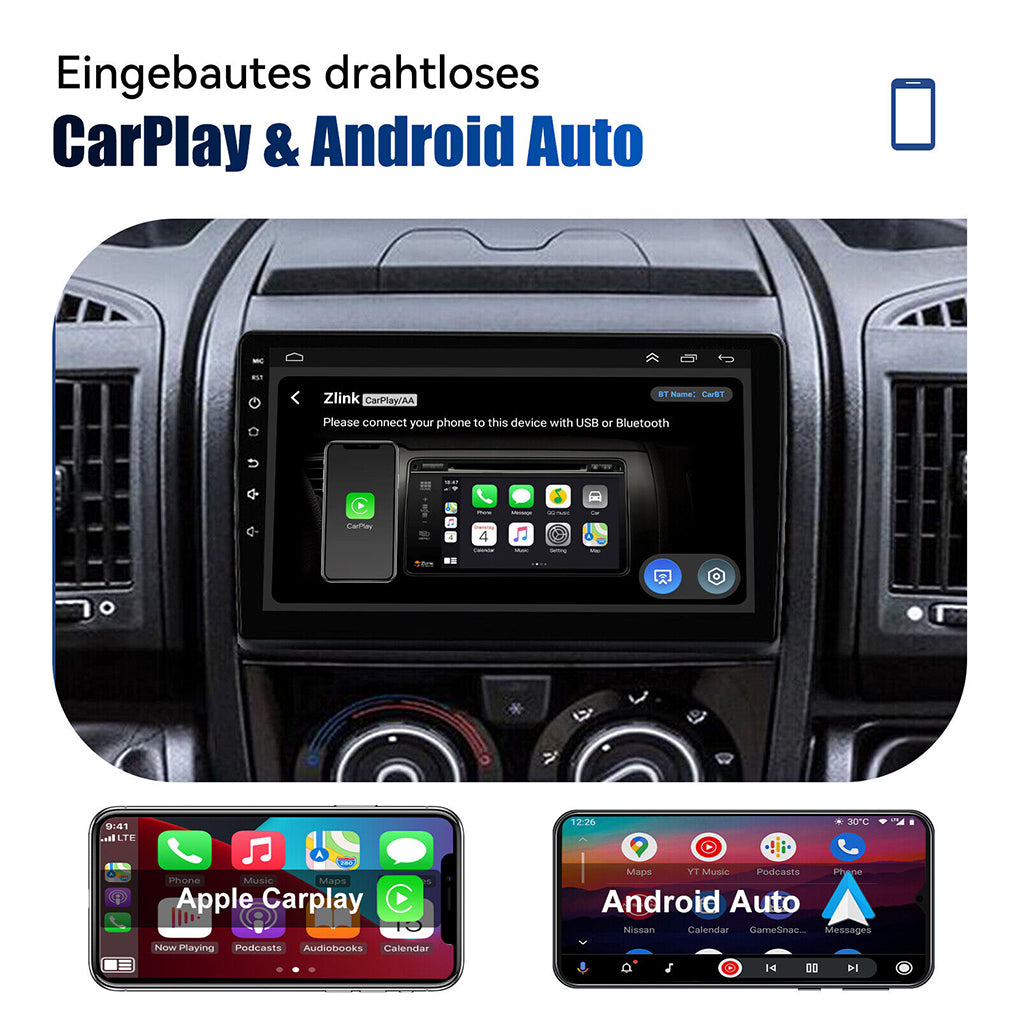 For Fiat Ducato Citroen Jumper Android 14 9 inch Carplay car radio GPS Navi WIFI AHD camera built-in DAB