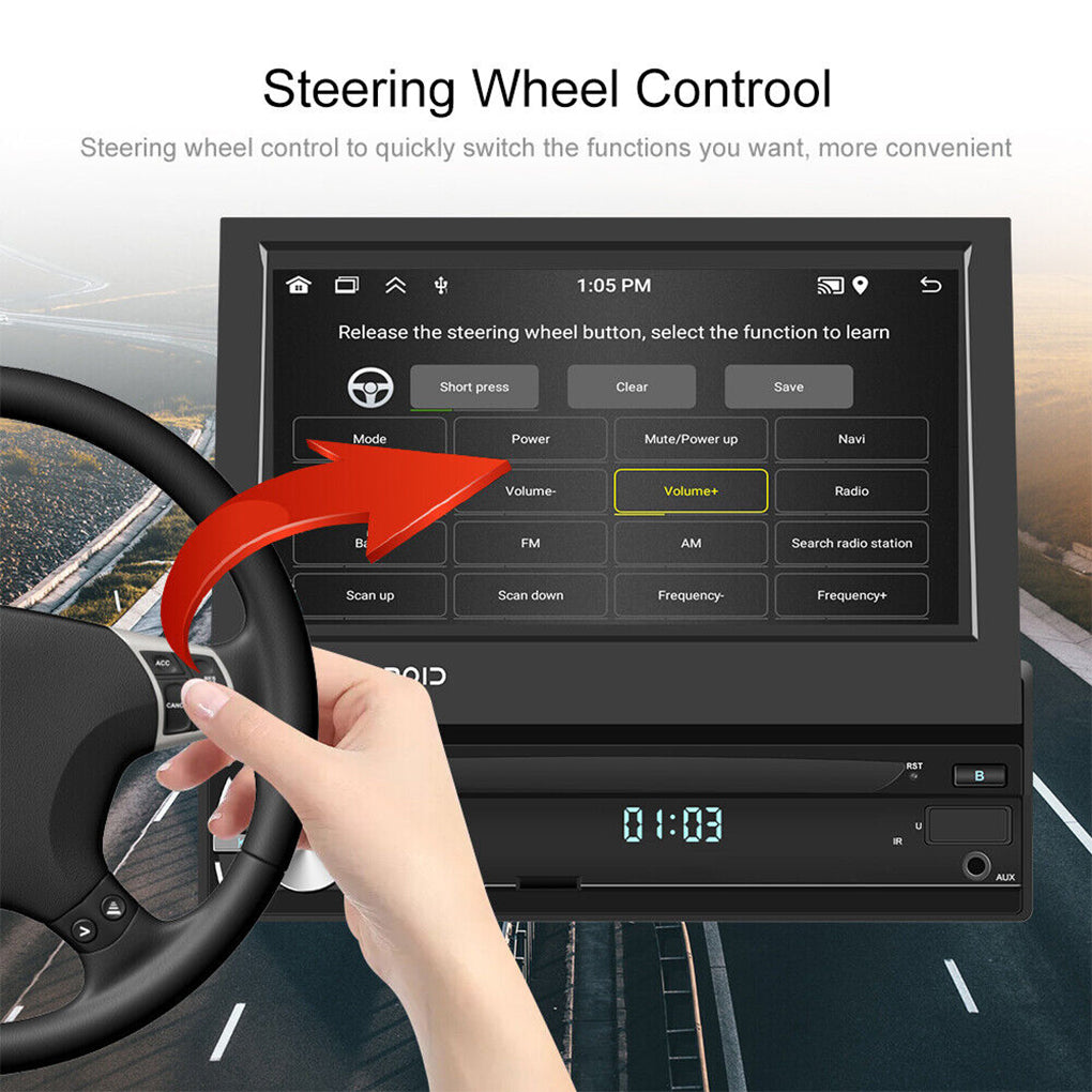 Manual retractable Android 14 7-inch car MP5 card player Bluetooth call reversing priority with MP3 car radio