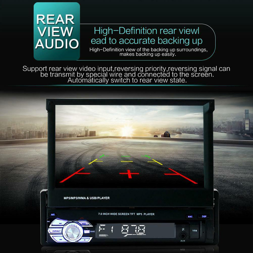 1DIN Car Radio with 7" Touchscreen Screen Bluetooth USB SD MP5 Player Radio