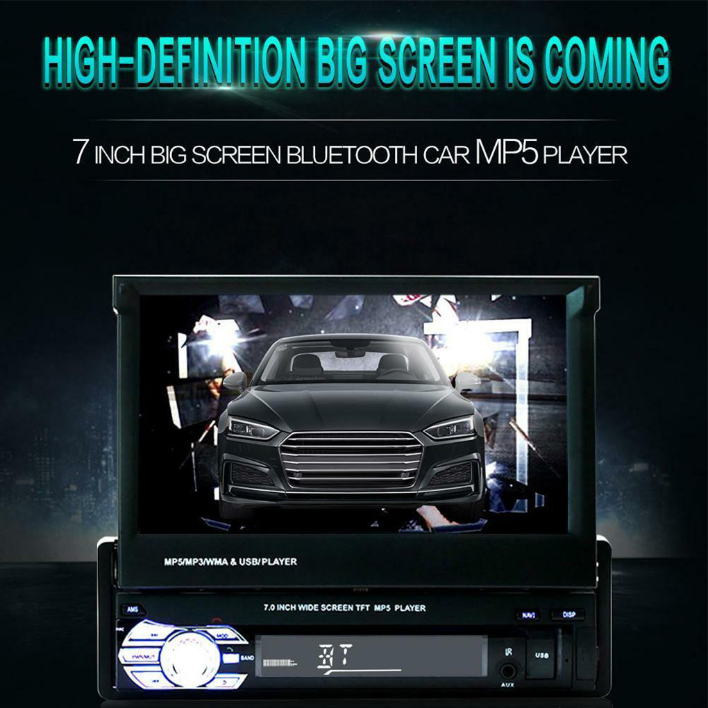 1DIN Car Radio with 7" Touchscreen Screen Bluetooth USB SD MP5 Player Radio