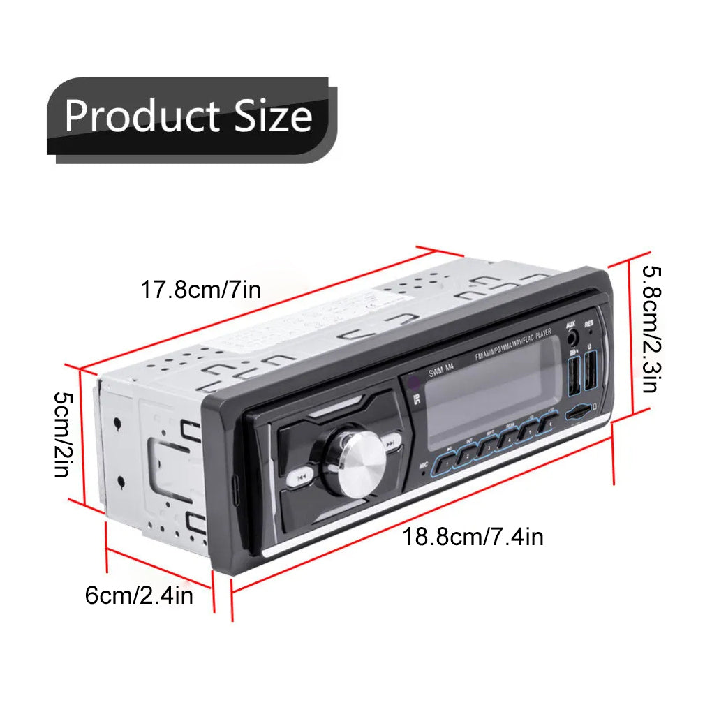 DAB+ Single 1DIN RDS AM FM Car Stereo Radio Bluetooth MP3 Player USB TF BT AUX