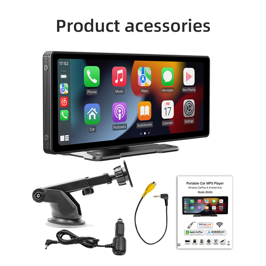 10.26 inch wireless carplay portable screen car MP5 navigation reversing interconnection car bluetooth player car radio B5303