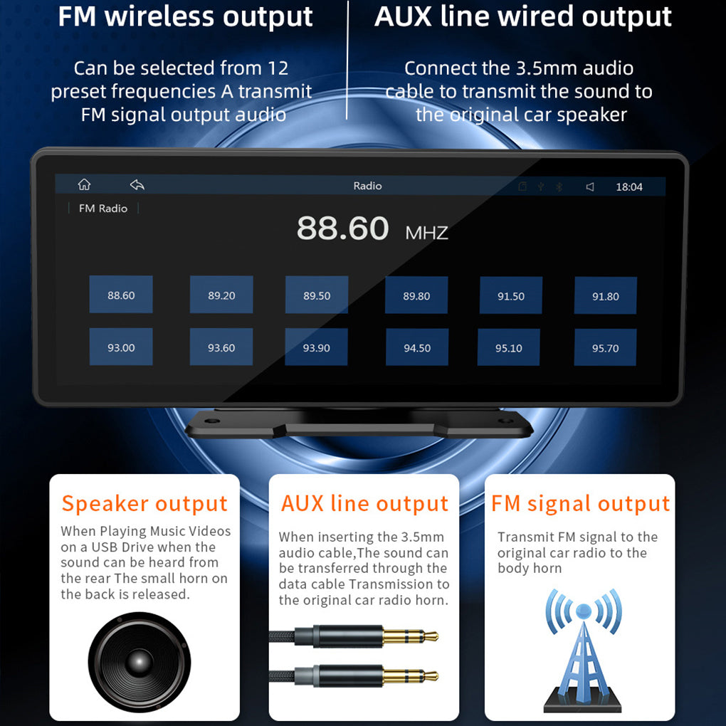 10.26 inch wireless carplay portable screen car MP5 navigation reversing interconnection car bluetooth player car radio B5303