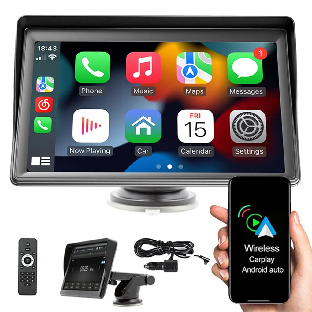 Single 1DIN 7" Flip Out Car Stereo BT CarPlay FM Radio Touch Screen MP5 Player