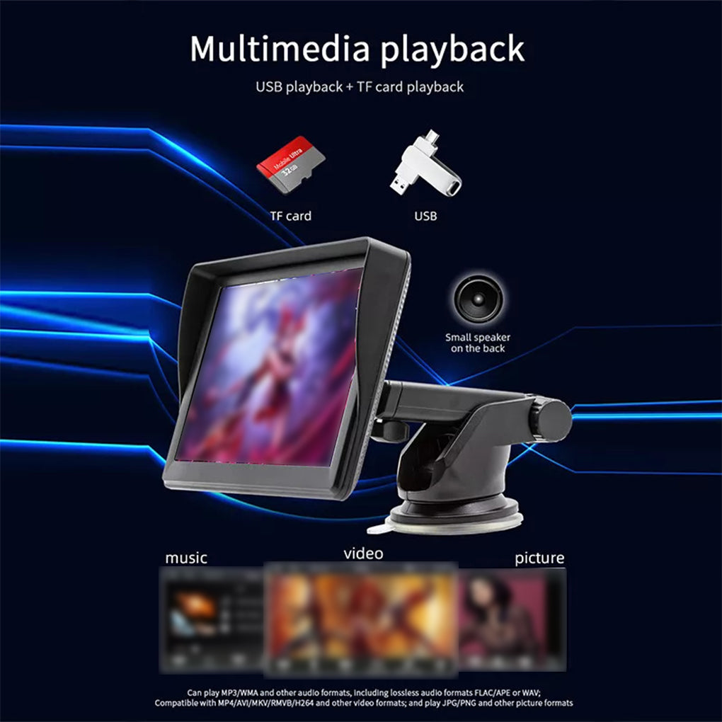 Single 1DIN 7" Flip Out Car Stereo BT CarPlay FM Radio Touch Screen MP5 Player