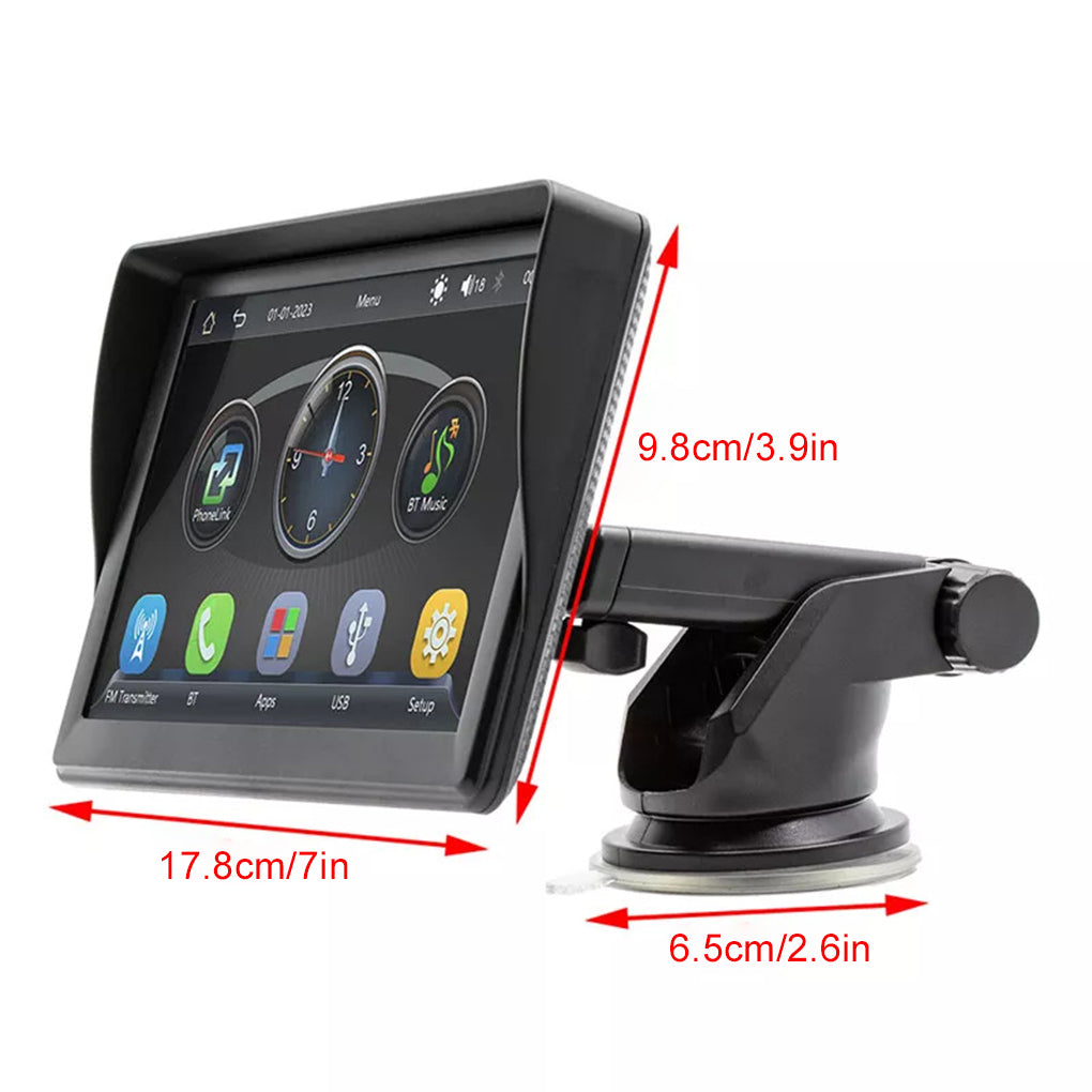 Single 1DIN 7" Flip Out Car Stereo BT CarPlay FM Radio Touch Screen MP5 Player
