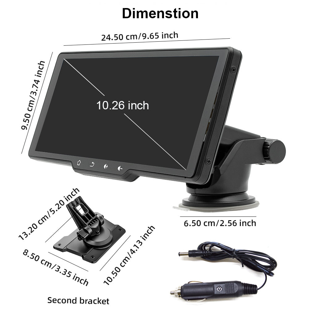10" Portable Car Stereo Wireless Apple Carplay & Android Auto Radio Touch Screen