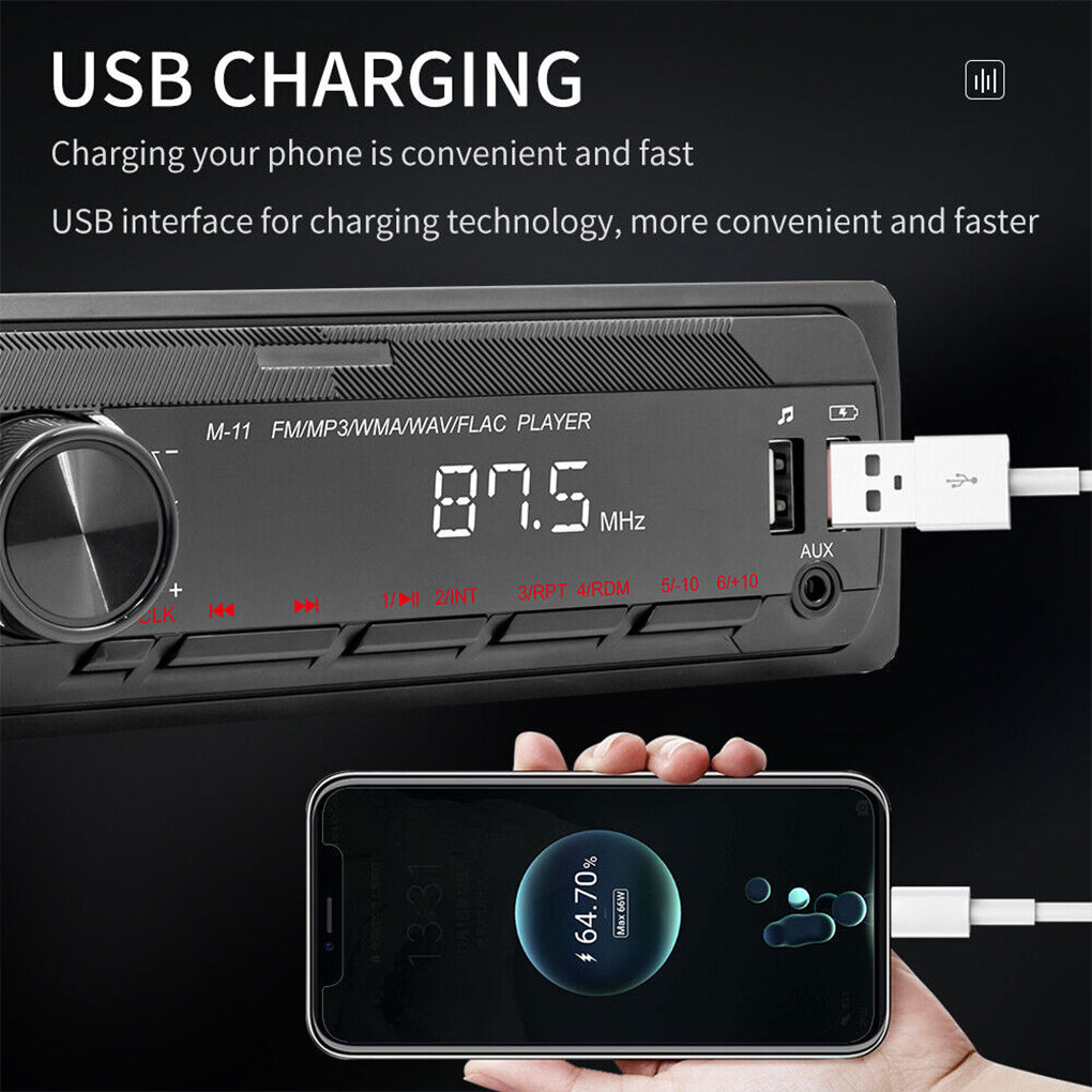 12V Car MP3 Player Bluetooth Hands-free FM Car Radio Colorful Light Audio Central Control Car Radio M11