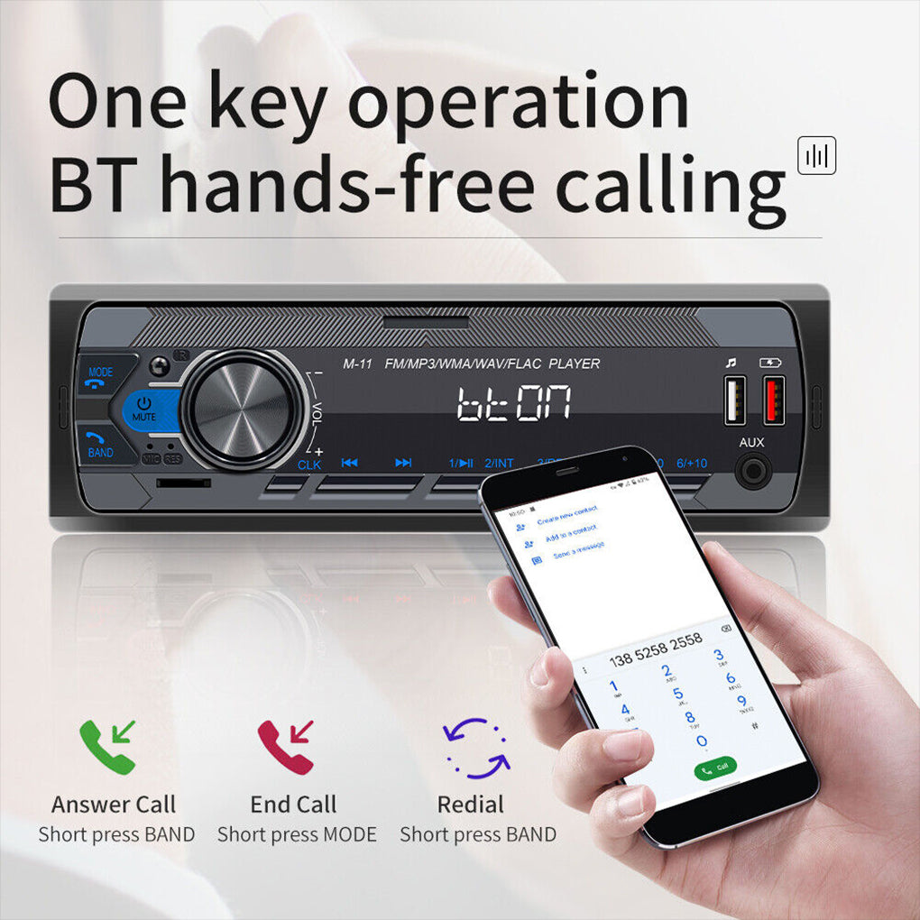 12V Car MP3 Player Bluetooth Hands-free FM Car Radio Colorful Light Audio Central Control Car Radio M11