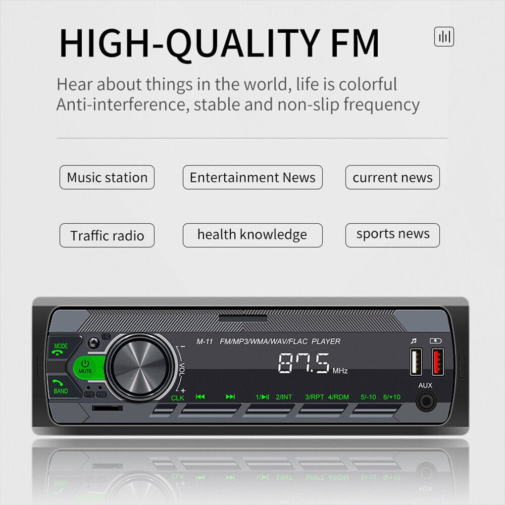 12V Car MP3 Player Bluetooth Hands-free FM Car Radio Colorful Light Audio Central Control Car Radio M11