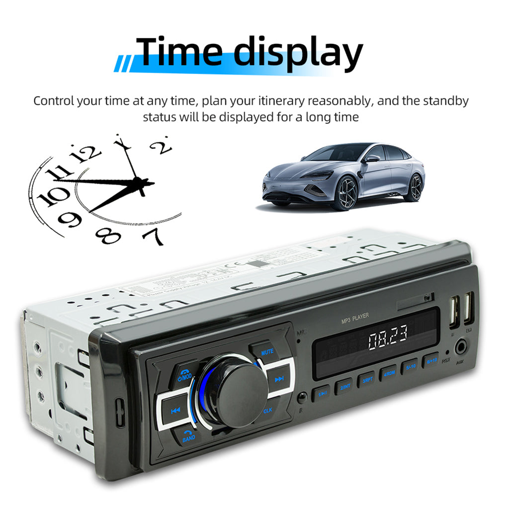 Single Din 12V Car MP3 Player Lossless Music Bluetooth USB Card Car DAB Car Radio with Square Control D3308