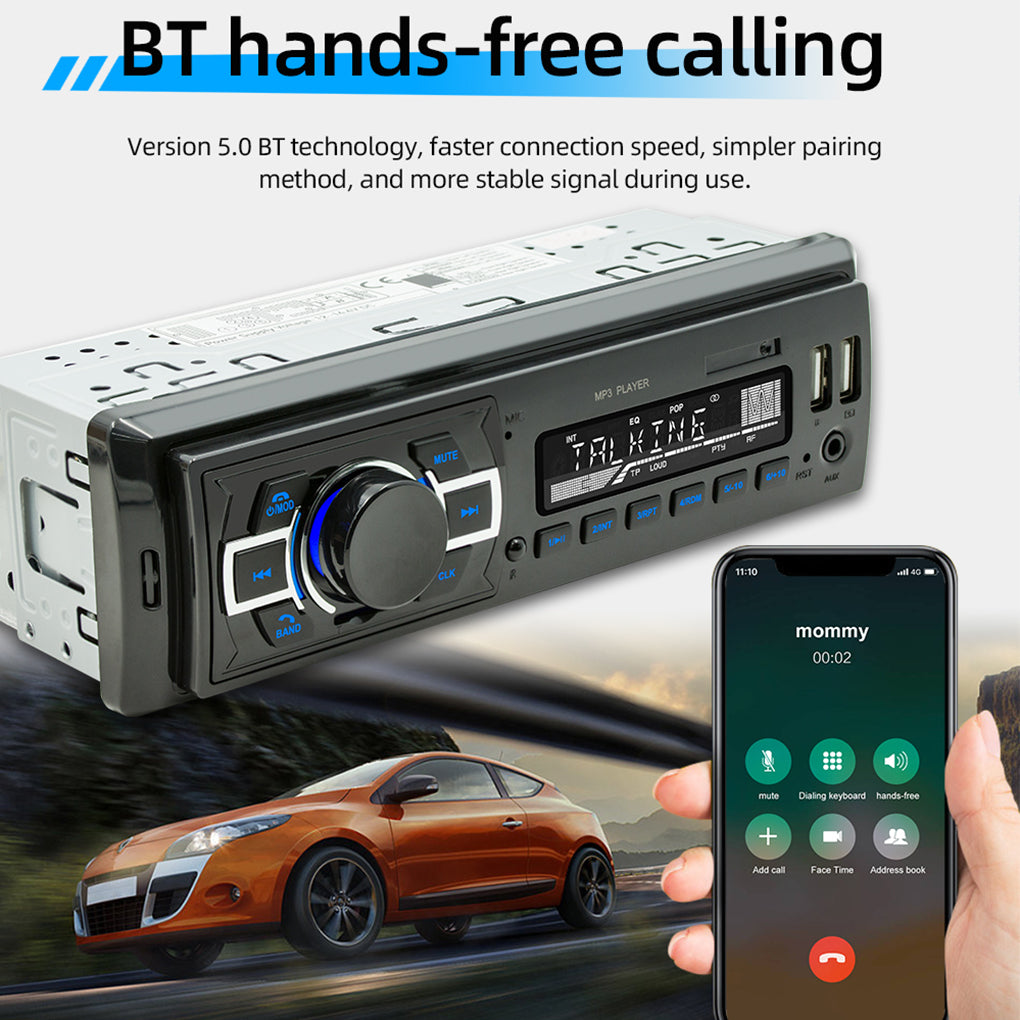Single Din 12V Car MP3 Player Lossless Music Bluetooth USB Card Car DAB Car Radio with Square Control D3308