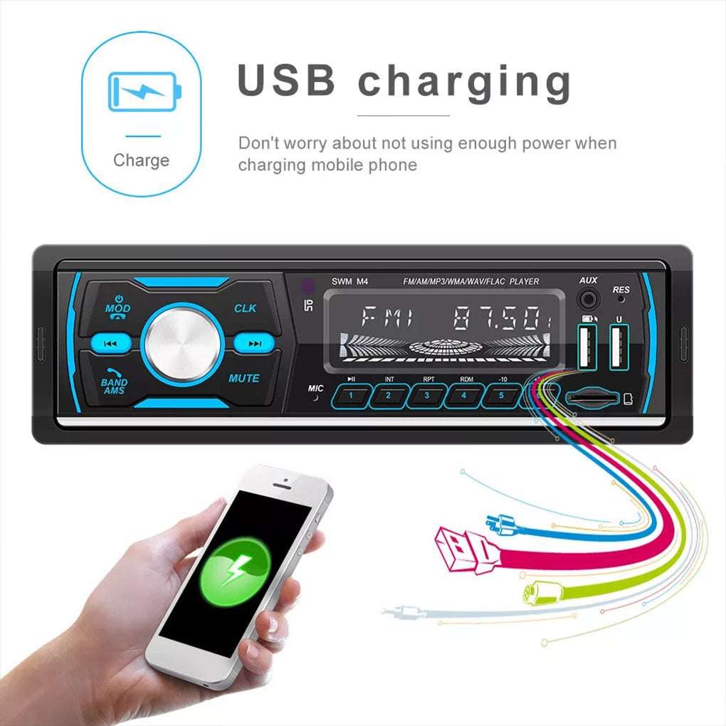 DAB+ Single 1DIN RDS AM FM Car Stereo Radio Bluetooth MP3 Player USB TF BT AUX