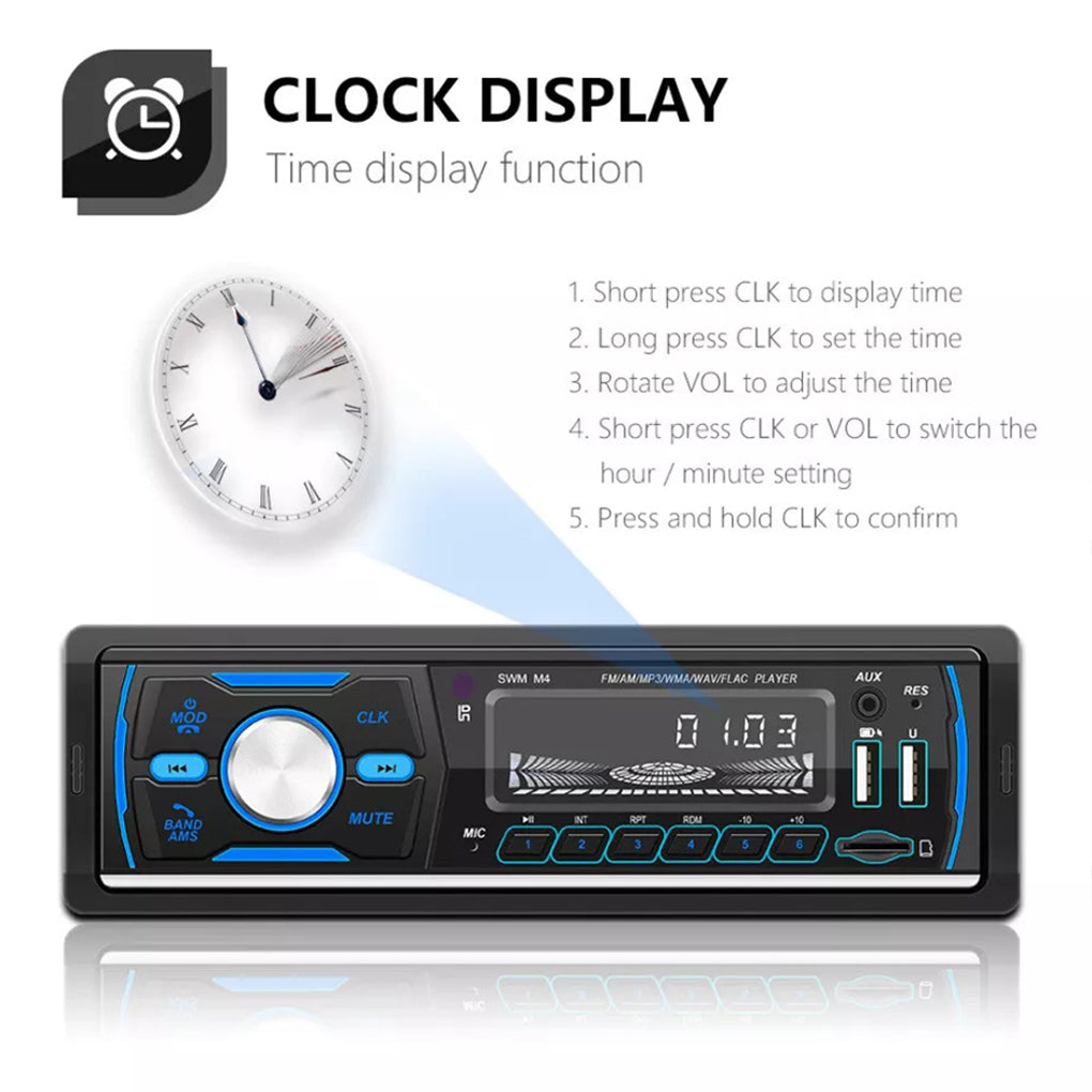 DAB+ Single 1DIN RDS AM FM Car Stereo Radio Bluetooth MP3 Player USB TF BT AUX