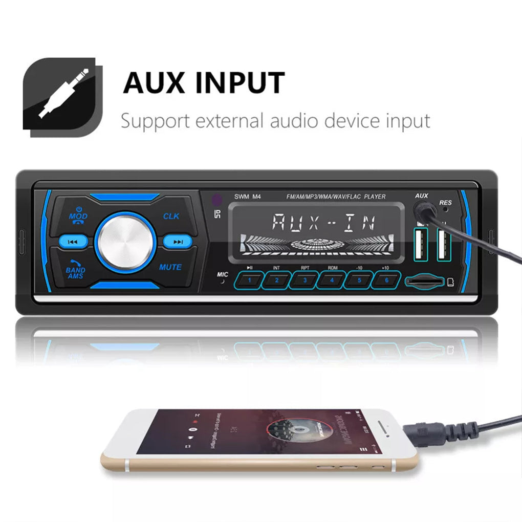 DAB+ Single 1DIN RDS AM FM Car Stereo Radio Bluetooth MP3 Player USB TF BT AUX