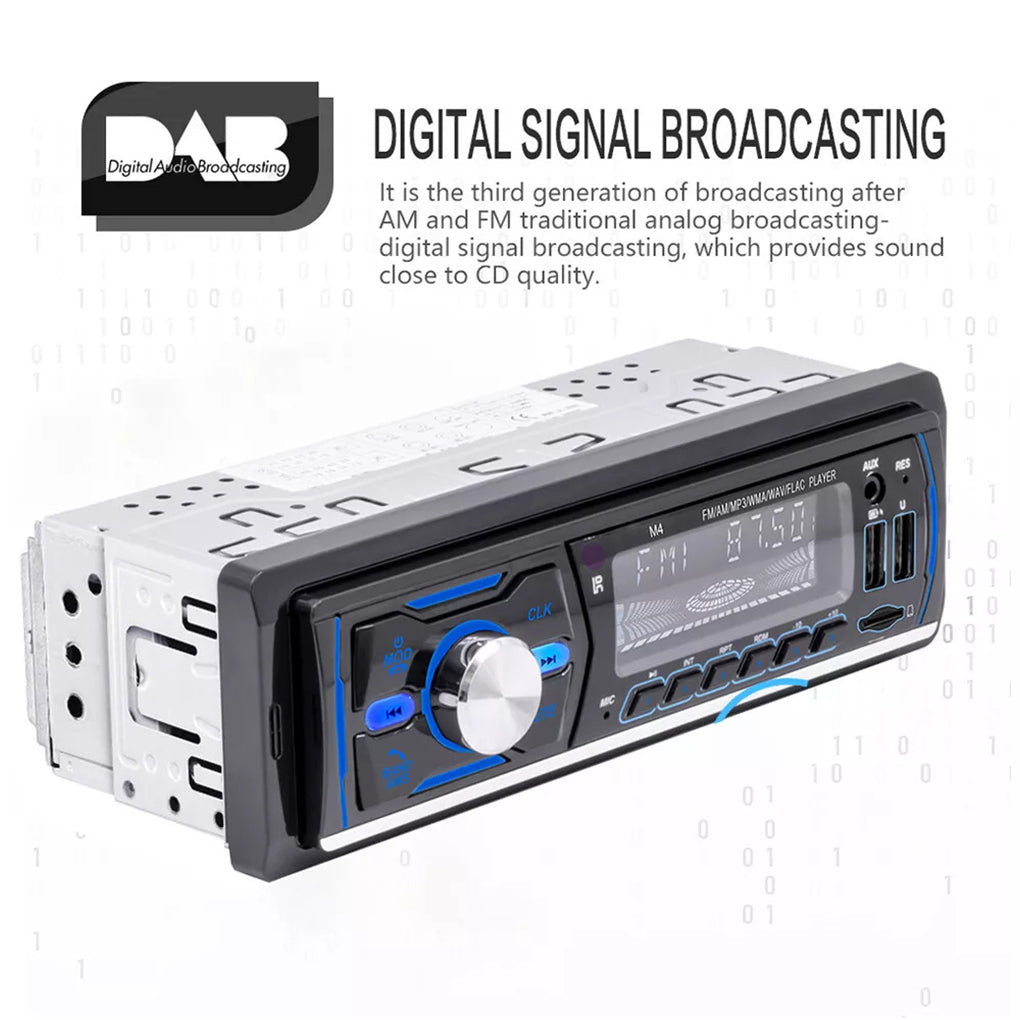 DAB+ Single 1DIN RDS AM FM Car Stereo Radio Bluetooth MP3 Player USB TF BT AUX