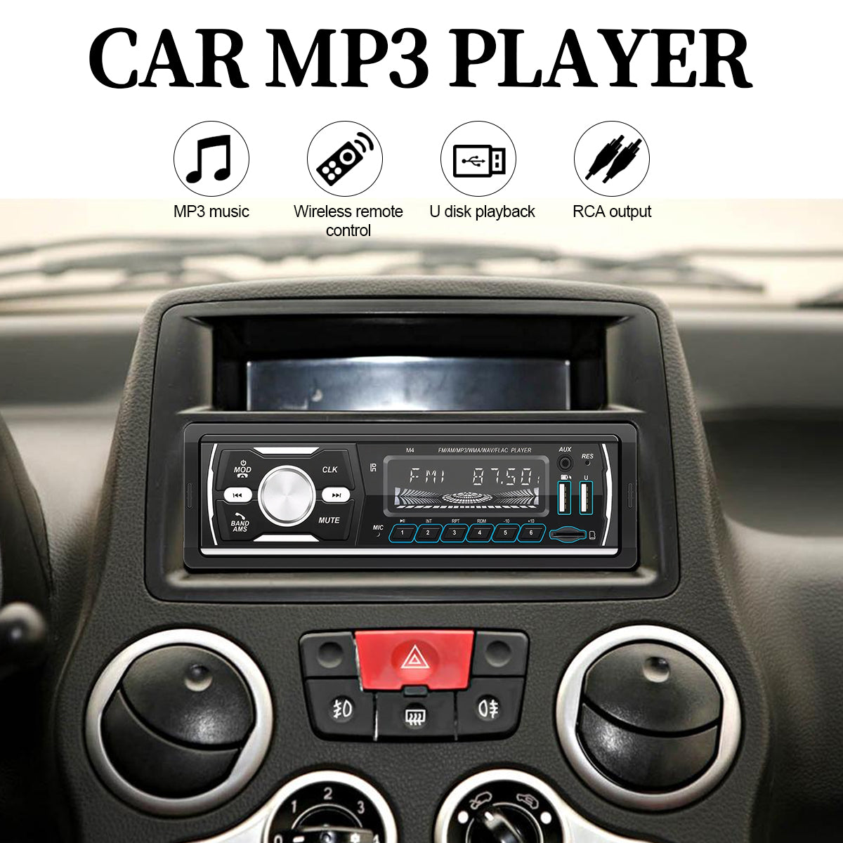 DAB+ Single 1DIN RDS AM FM Car Stereo Radio Bluetooth MP3 Player USB TF BT AUX