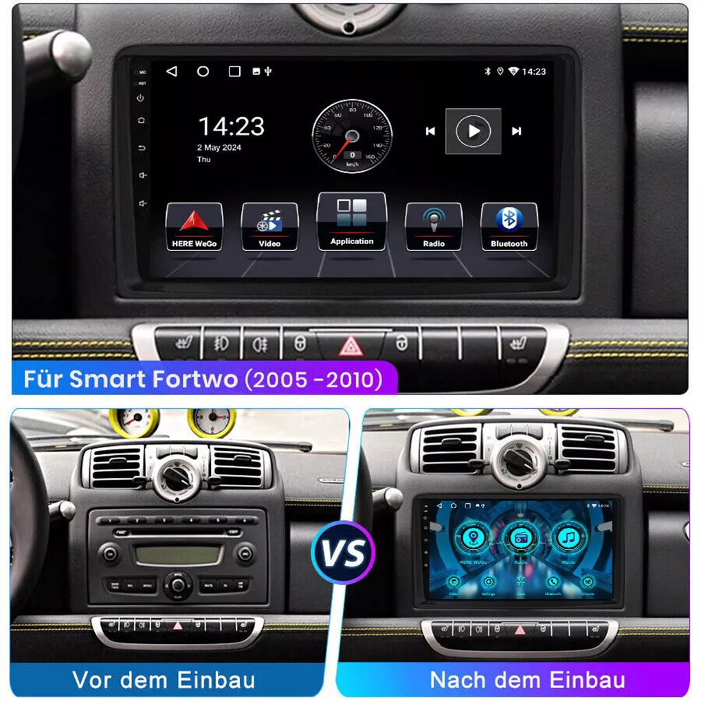 Suitable for Mercedes-Benz Smart W451 05-10 models modified Android 14, 9-inch large screen central control car navigation carplay car radio