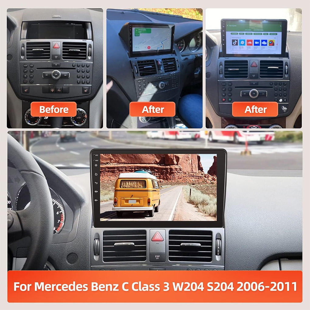 Suitable for 2006-2011 Mercedes-Benz C-Class W204 S204 9-inch Android 14 wifi reversing image integrated car radio