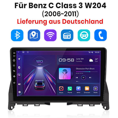 Suitable for 2006-2011 Mercedes-Benz C-Class W204 S204 9-inch Android 14 wifi reversing image integrated car radio