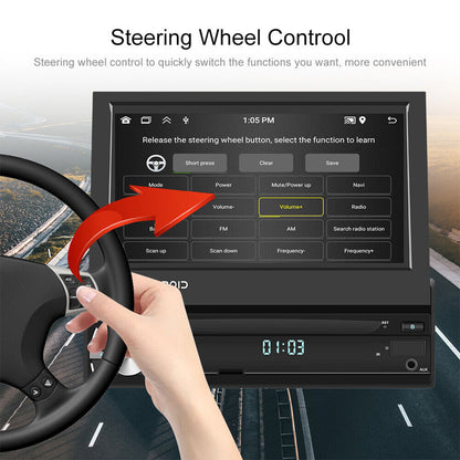 Manual retractable Android 14 7-inch car MP5 card player Bluetooth call reversing priority with MP3 car radio