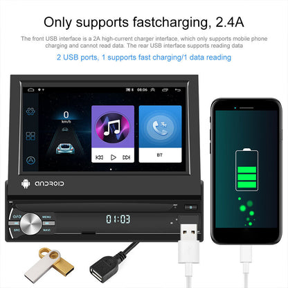 Manual retractable Android 14 7-inch car MP5 card player Bluetooth call reversing priority with MP3 car radio