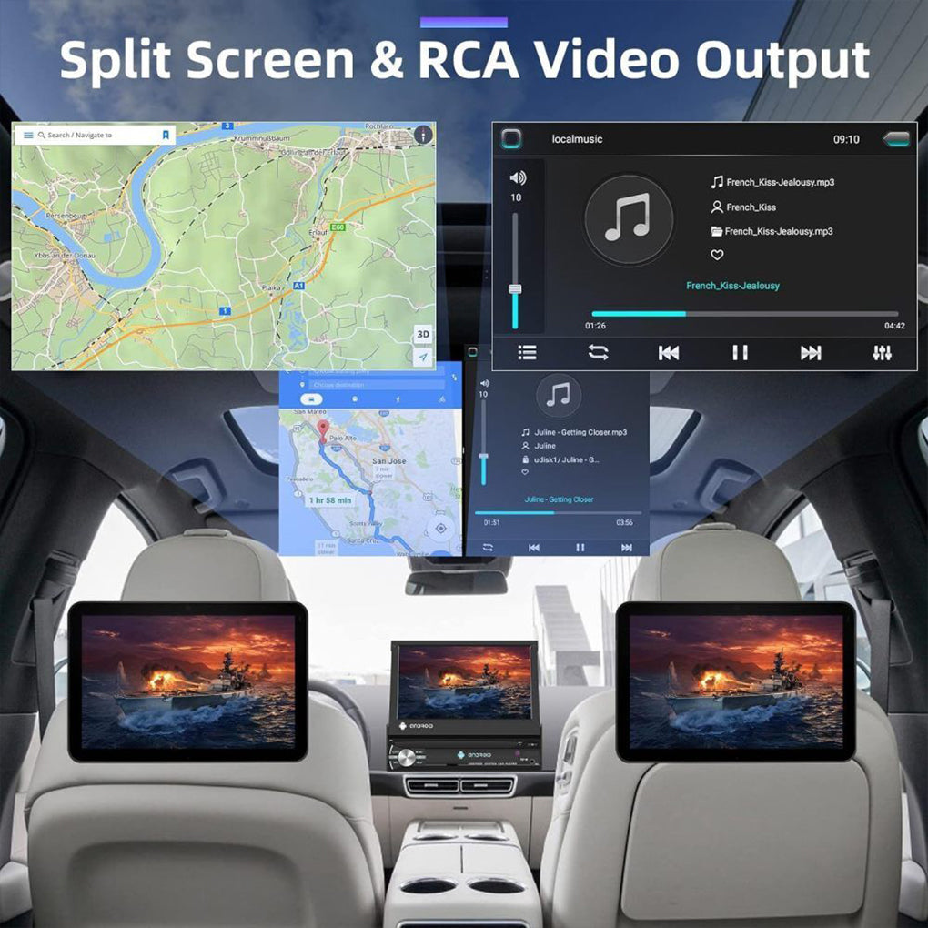 Manual retractable Android 14 7-inch car MP5 card player Bluetooth call reversing priority with MP3 car radio