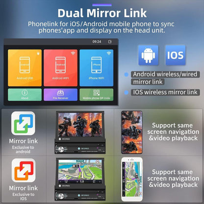 Manual retractable Android 14 7-inch car MP5 card player Bluetooth call reversing priority with MP3 car radio