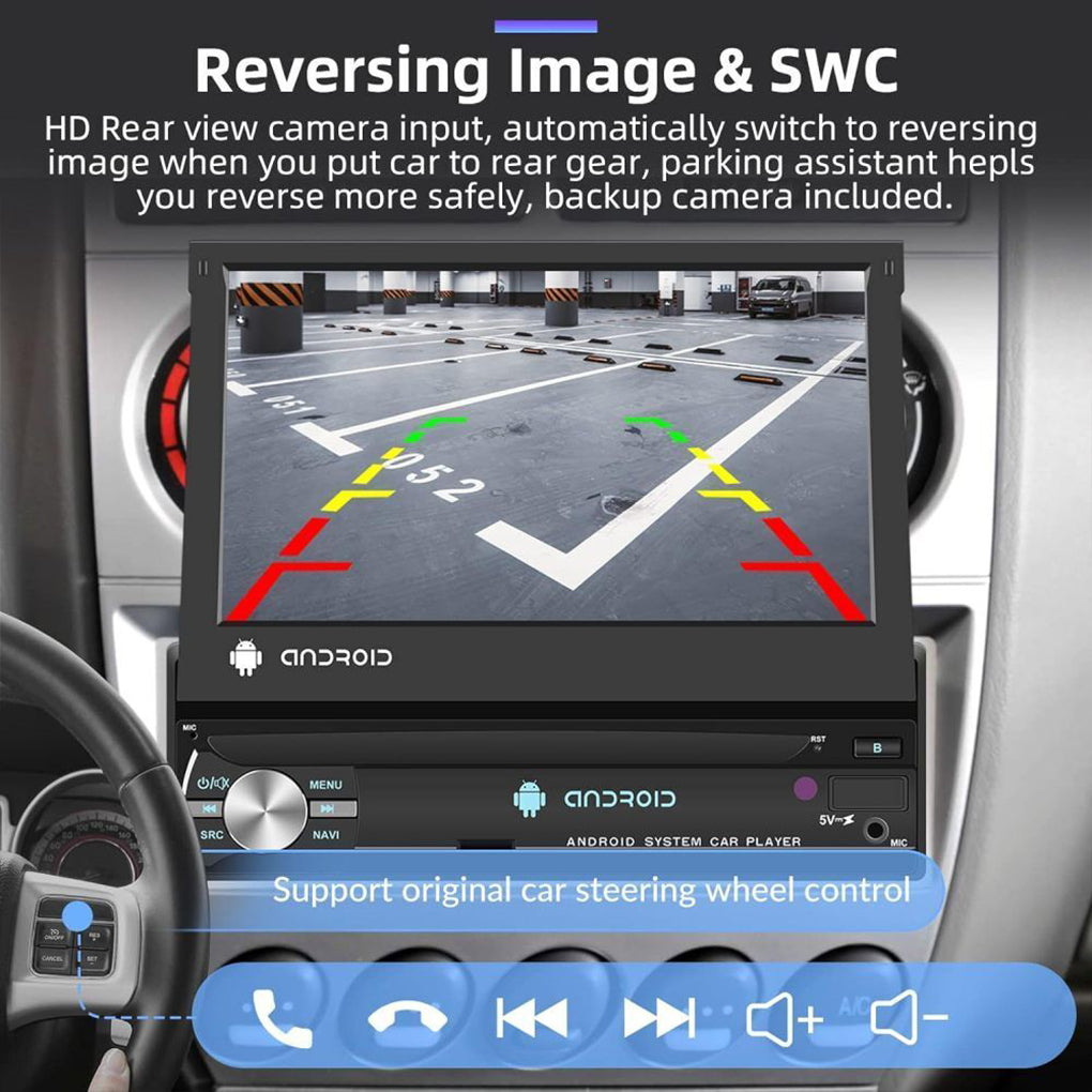 Manual retractable Android 14 7-inch car MP5 card player Bluetooth call reversing priority with MP3 car radio