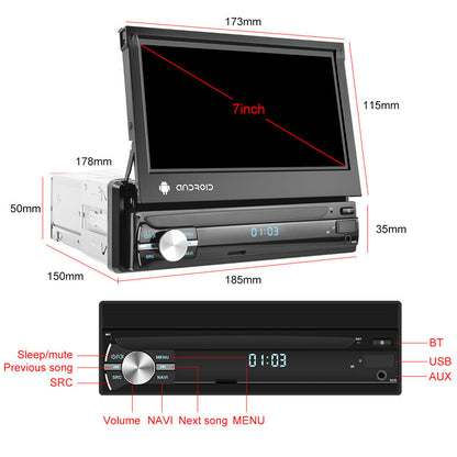 Manual retractable Android 14 7-inch car MP5 card player Bluetooth call reversing priority with MP3 car radio