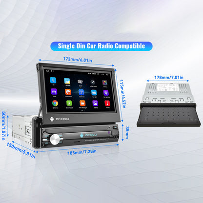 Manual retractable Android 14 7-inch car MP5 card player Bluetooth call reversing priority with MP3 car radio
