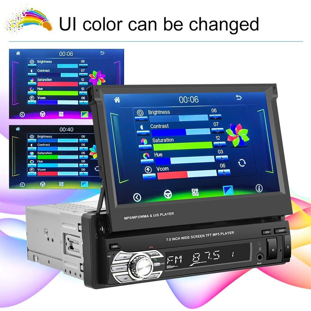 Car Radio Bluetooth 1 Din 7 Inch Screen Touchscreen Radio with Rear View Camera