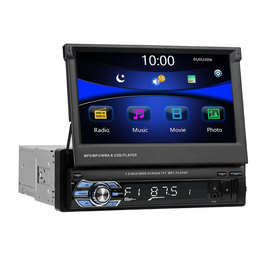1DIN Car Radio with 7" Touchscreen Screen Bluetooth USB SD MP5 Player Radio