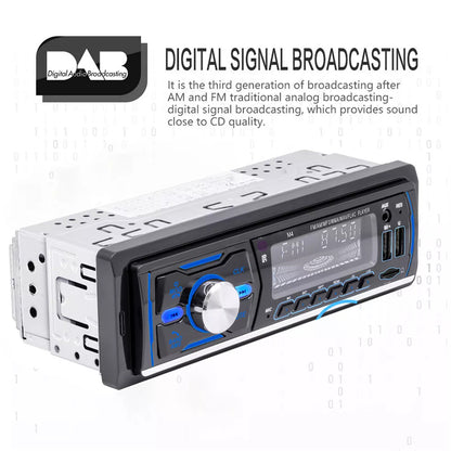 DAB+ Single 1DIN RDS AM FM Car Stereo Radio Bluetooth MP3 Player USB TF BT AUX