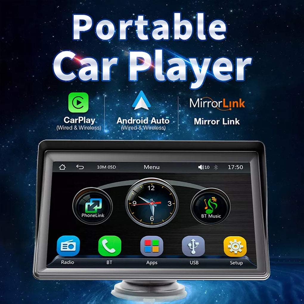 Single 1DIN 7" Flip Out Car Stereo BT CarPlay FM Radio Touch Screen MP5 Player